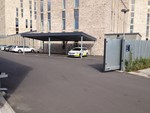 Galvaniseret hegn og tæt skydeport _ svæveport hos Politiet i Holstebro. Af PIT Hegn..JPG