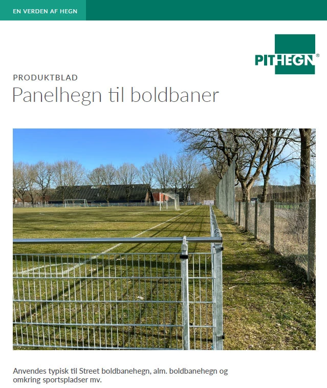 Panelhegn til boldbaner - PIT Hegn Produktblad